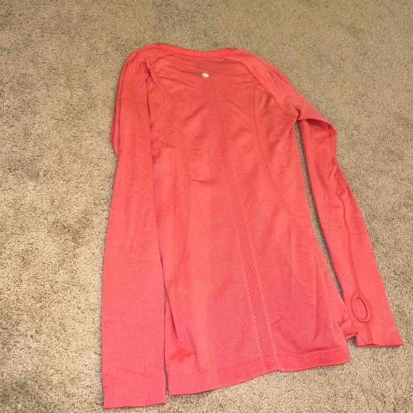 Lululemon Swiftly Tech Long Sleeve Crew - Heathered Lush Coral (Size 6) - Picture 6 of 7